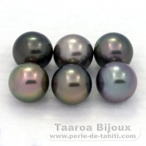 Lote de 6 Perlas de Tahiti Redondas C de 8.2 a 8.4 mm