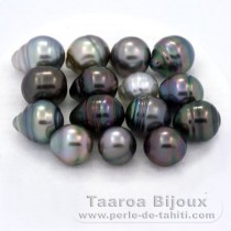 Lote de 15 Perlas de Tahiti Anilladas C de 8 a 9.9 mm