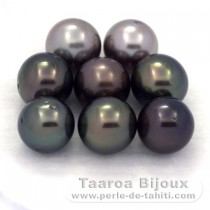 Lote de 8 Perlas de Tahiti Redondas C de 8.7 a 8.9 mm