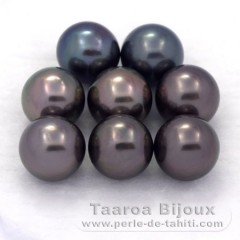 Lote de 8 Perlas de Tahiti Redondas C de 9 a 9.2 mm