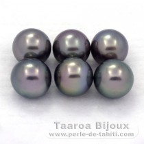 Lote de 6 Perlas de Tahiti Redondas C de 8.5 a 8.9 mm