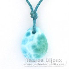 Collar de Algodn y 1 Larimar - 17 x 14 x 6.9 mm - 2.7 gr