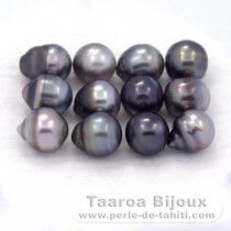 Lote de 12 Perlas de Tahiti Anilladas C/D de 8 a 8.4 mm