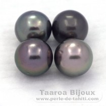 Lote de 4 Perlas de Tahiti Redondas D de 9 a 9.4 mm