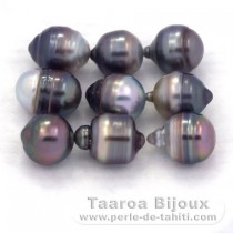 Lote de 9 Perlas de Tahiti Anilladas C/D de 8 a 8.4 mm