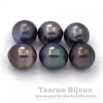 Lote de 6 Perlas de Tahiti Semi-Barrocas D de 8.6 a 8.9 mm