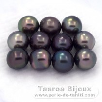 Lote de 11 Perlas de Tahiti Semi-Barrocas D de 8.5 a 8.8 mm
