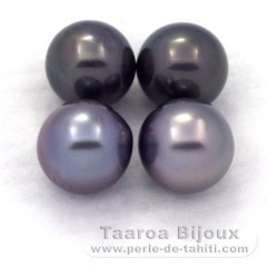 Lote de 4 Perlas de Tahiti Redondas C de 8.6 a 8.9 mm