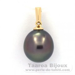 Colgante de Oro 18Kl y 1 Perla de Tahiti Semi-Barroca B 10.4 mm