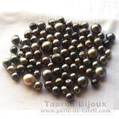 Lote de 87 Perlas de Tahiti Semi-Barrocas C/D de 8 a 12.5 mm