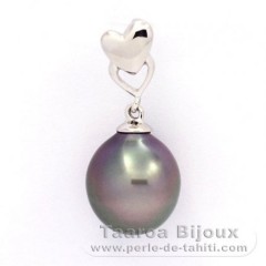 Colgante de Plata y 1 Perla de Tahiti Semi-Barroca B 9.7 mm