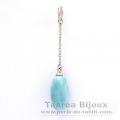 Colgante de Plata y 1 Larimar - 13 x 7 mm - 1.07 gr