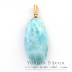 Colgante de Oro 18K y 1 Larimar - 25.5 x 13 x 7.5 mm - 3.97 gr