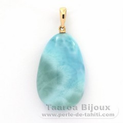 Colgante de Oro 18K y 1 Larimar - 26.7 x 17 x 7.4 mm - 5.75 gr