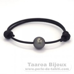 Pulsera de Cuero y 1 Perla de Tahiti Redonda C 11.9 mm