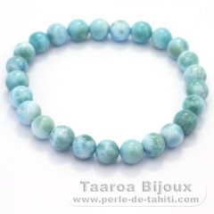 Pulsera de 25 cuentas de larimar - 15 cm - 13 gr