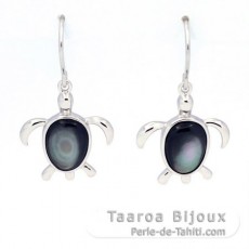 Aretes de Plata y nacarado de Tahiti