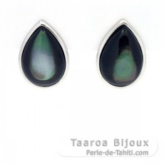 Aretes de Plata y nacarado de Tahiti