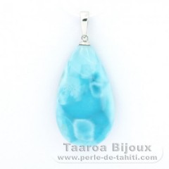 Colgante de Plata y 1 Larimar - 28 x 16 x 8 mm - 6.1 gr