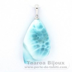 Colgante de Plata y 1 Larimar - 31 x 18 x 8 mm - 7.8 gr