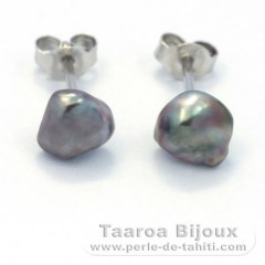 Aretes de Plata y 2 Keishis de Tahiti