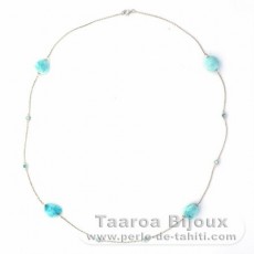 Collar de plata, Topacio azul y 4 Larimar - 8.6 gr