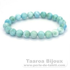 Pulsera de 22 cuentas de larimar - 16 cm - 17.8 gr