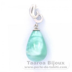 Colgante de Plata y 1 Larimar - 15 x 10.2 mm - 2.4 gr