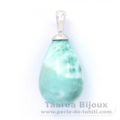 Colgante de Plata y 1 Larimar - 15 x 10.2 mm - 2.2 gr