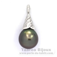 Colgante de Plata y 1 Perla de Tahiti Semi-Barroca B 11.1 mm