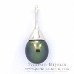 Colgante de Plata y 1 Perla de Tahiti Semi-Barroca C 11.2 mm