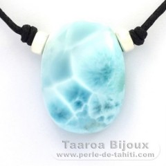 Collar de Algodn y 1 Larimar - 28 x 21 x 10 mm - 11.2 gr