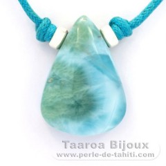 Collar de Algodn y 1 Larimar - 26 x 19 x 8.8 mm - 7.3 gr