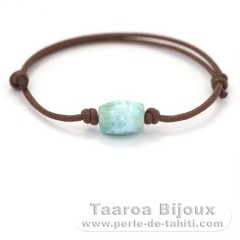 Pulsera de Algodn y 1 Larimar - 12 x 9 mm - 2.3 gr