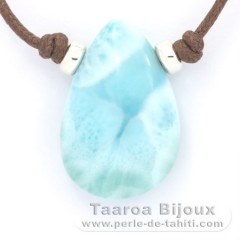 Collar de Algodn y 1 Larimar - 26 x 17 x 7.7 mm - 6.3 gr