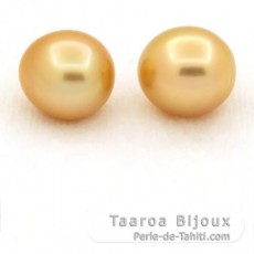 Lote de 2 Perlas de Australia Semi-Barrocas C 10.6 y 10.7 mm