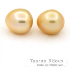 Lote de 2 Perlas de Australia Semi-Barrocas C 11.6 y 11.7 mm