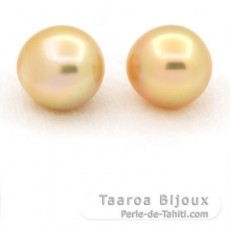 Lote de 2 Perlas de Australia Semi-Barrocas C 10.5 y 10.7 mm