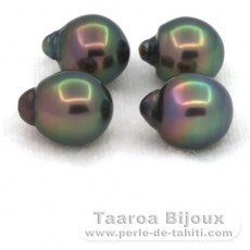 Lote de 4 Perlas de Tahiti Semi-Barrocas B de 9.5 a 9.7 mm