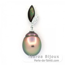 Colgante de Plata y 1 Perla de Tahiti Semi-Barroca B 11.7 mm