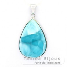 Colgante de Plata y 1 Larimar - 29 x 20 x 8 mm - 7.14 gr