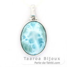 Colgante de Plata y 1 Larimar - 20 x 15 x 7 mm - 3.52 gr