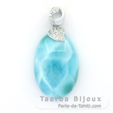 Colgante de Plata y 1 Larimar - 28 x 19.5 x 8.8 mm - 7.8 gr