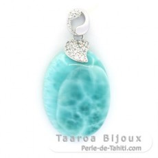 Colgante de Plata y 1 Larimar - 28 x 20.5 x 7.5 mm - 7.2 gr