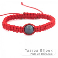 Pulsera de Niln y 1 Perla de Tahiti Semi-Redonda B 10.7 mm