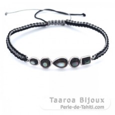 Pulsera de Plata, Nacarado de Tahiti y Nylon