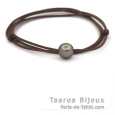 Collar de Algodn y 1 Perla de Tahiti Semi-Rodonda C 11 mm