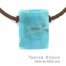 Collar de Algodn y 1 Larimar - 28 x 21 x 8 mm - 11.6 gr