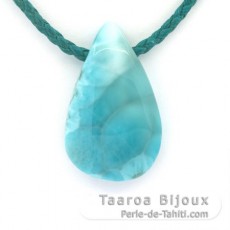 Collar de Algodn y 1 Larimar - 35 x 21 x 8.5 mm - 11 gr