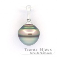 Colgante de Plata y 1 Perla de Tahiti Anillada C 11.3 mm